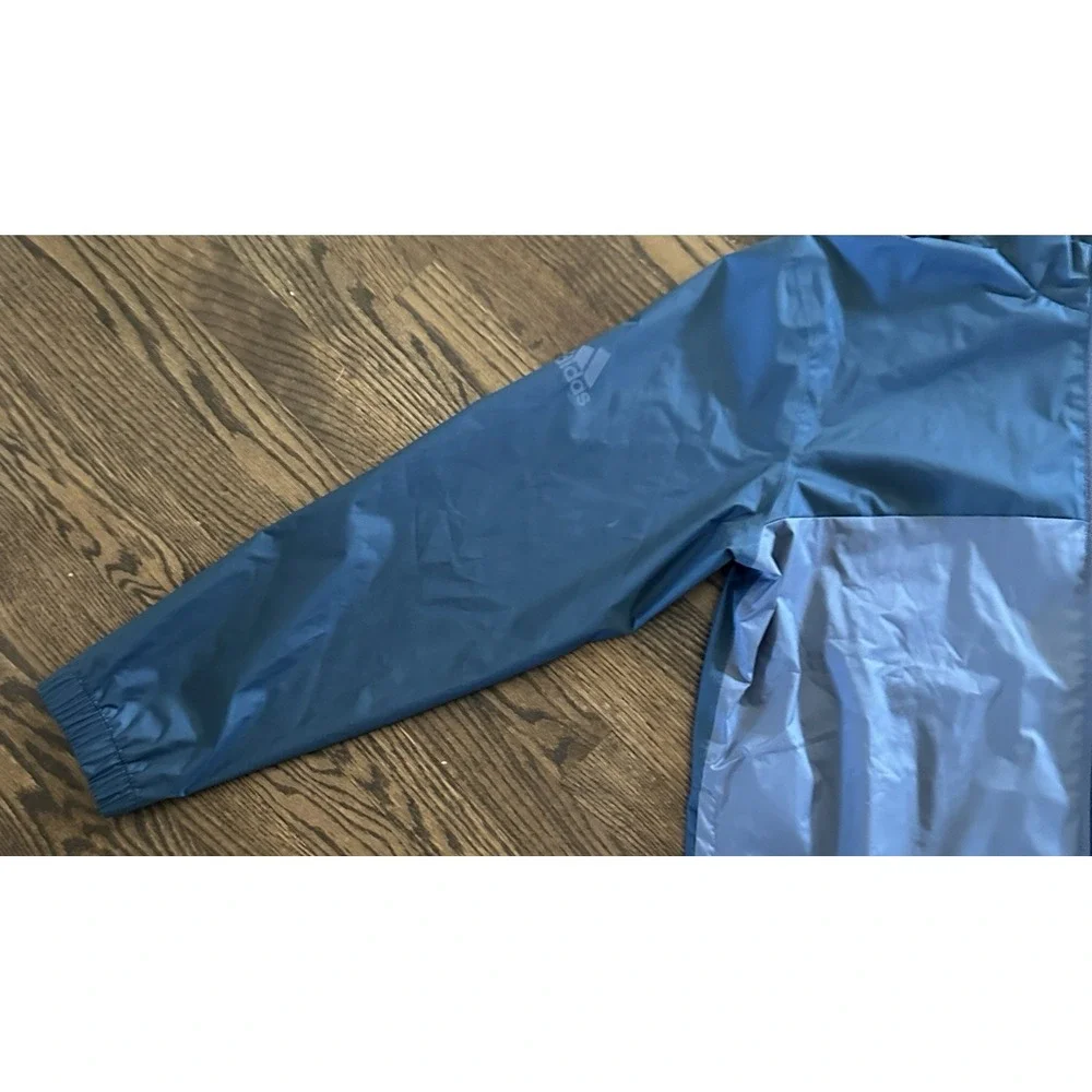 Adidas Golf CLIMASTORM Windbreaker Jacket Mens Large Blue Grey Zip Up